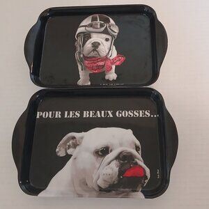 Melamine Set of 2 Plates Funny Dogs French